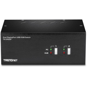 TRENDnet TK-240DP 2-Port Desktop KVM Switch, 2560 x 1440 @144Hz resolution, 2 USB 2.0